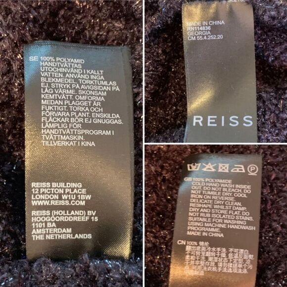 REISS Georgia Tinsel Knitted Sleeveless Vest Black Size M - Picture 10 of 12